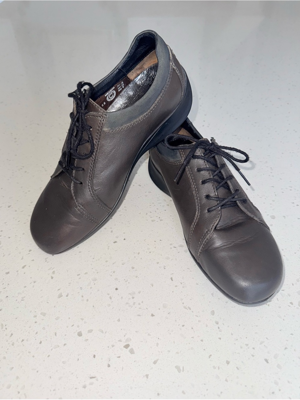 Wolky Women's Dark Brown Leather Lace-Up Hiking Shoes